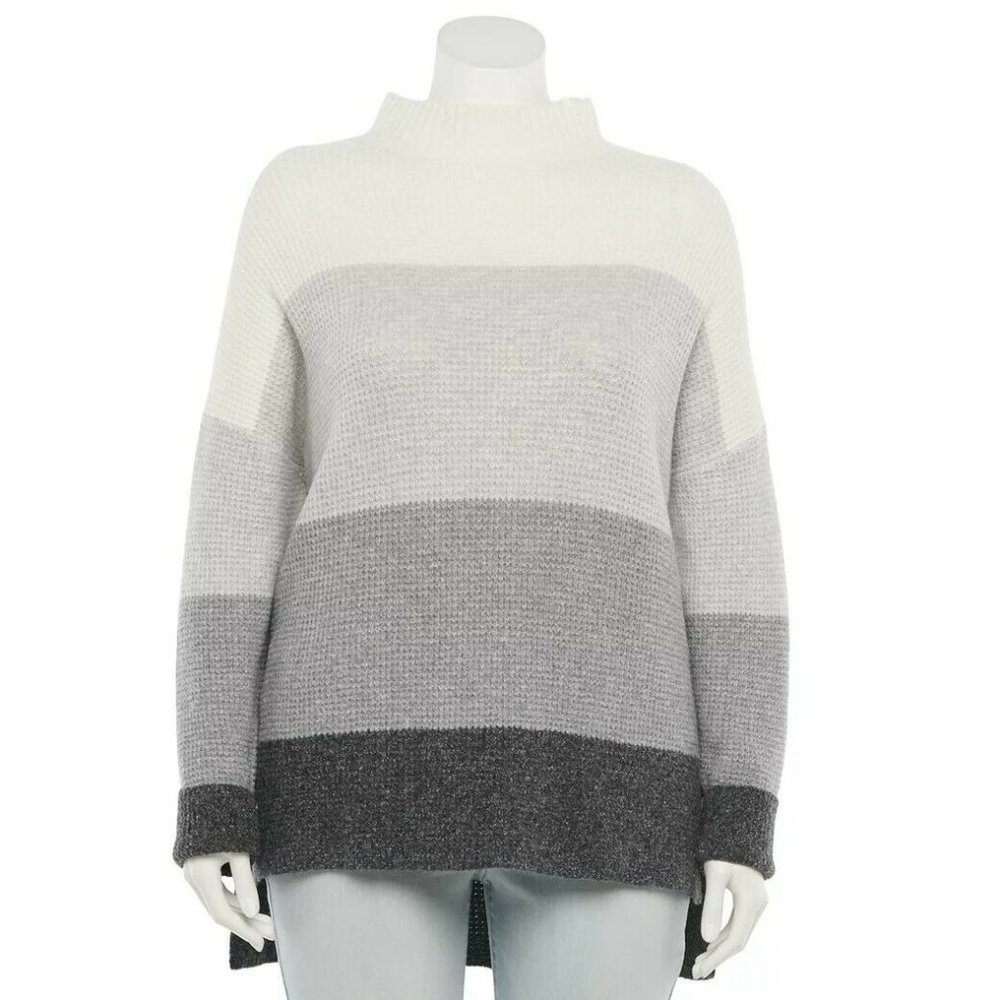 Juniors' Plus Size SO® Mock Neck Tunic Sweater